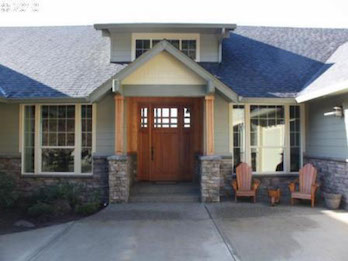 Timber Entryway featured on a custom home built in Vancouver WA